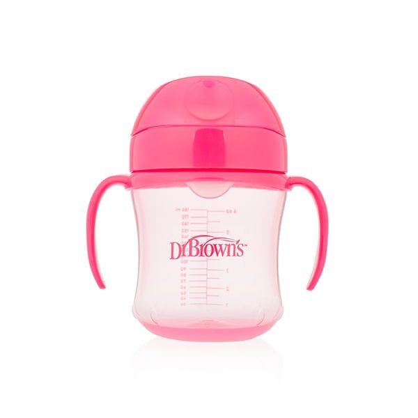 Dr Brown's Dr Brown's Trinkbecher rosa 180 Ml mit weichem Auslauf (1 Stück)