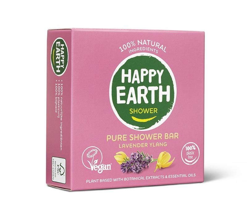 Happy Earth Showerbar Lavendel Ylang (90 Gramm)