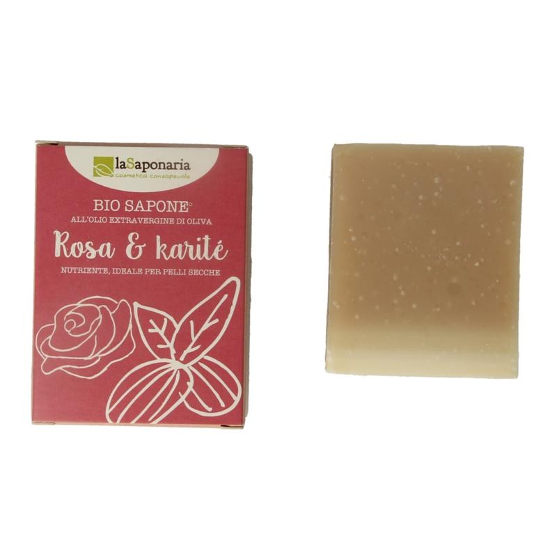 La Saponaria La Saponaria Seife Rosen-Sheabutter Bio (100 Gramm)