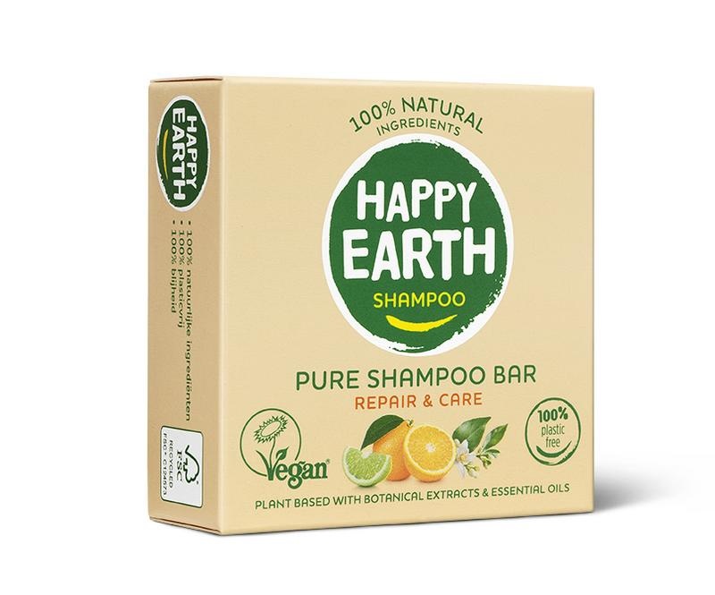 Happy Earth Shampoo-Riegel Reparatur und Pflege (70 Gramm)