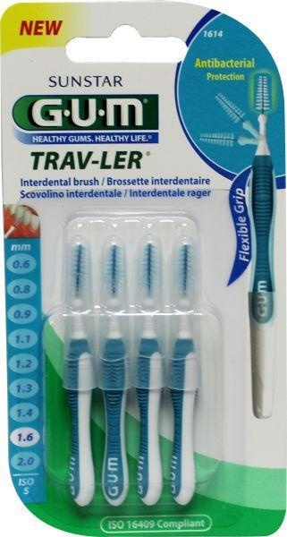 GUM GUM Trav-ler Interdentalbürste 1,6 mm (blau) (4 Stück)