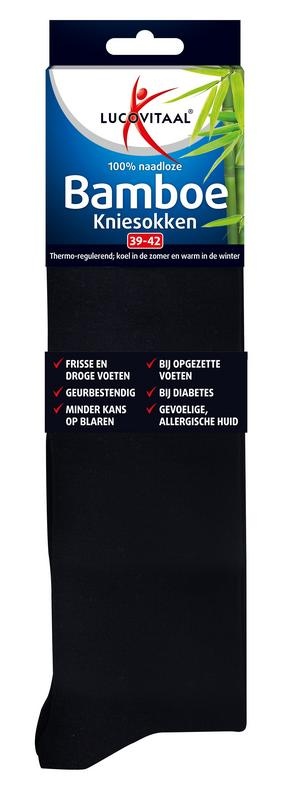 Lucovitaal Lucovitaal Bamboo Kniestrümpfe schwarz Größe 39-42 (1 Paar)