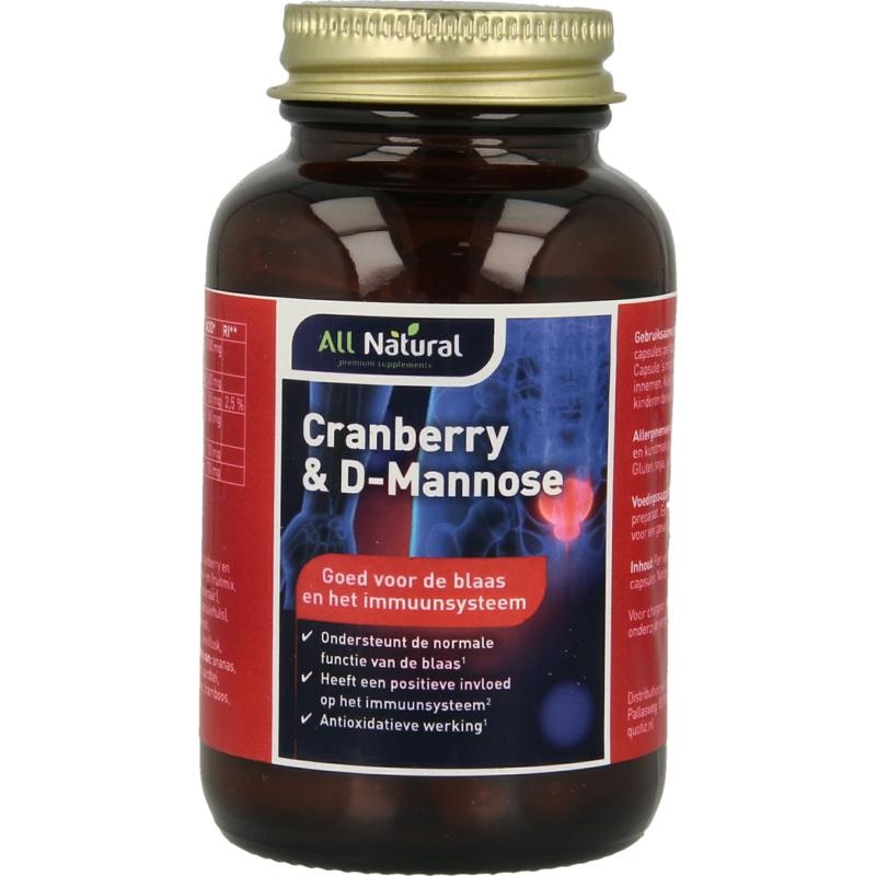 All Natural Ganz natürliche Cranberry 250 mg & D-Mannose 250 (60 Caps)