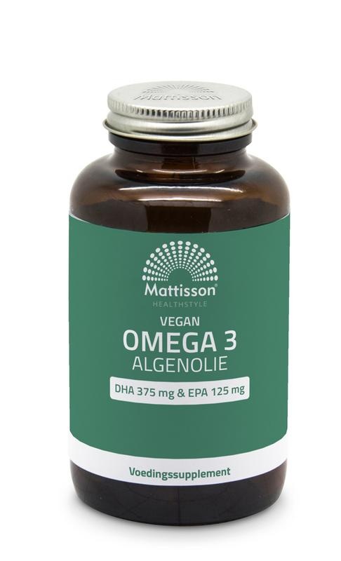 Mattisson Veganes Omega-3-Algenöl DHA 375 mg EPA 125 mg (180 Caps)