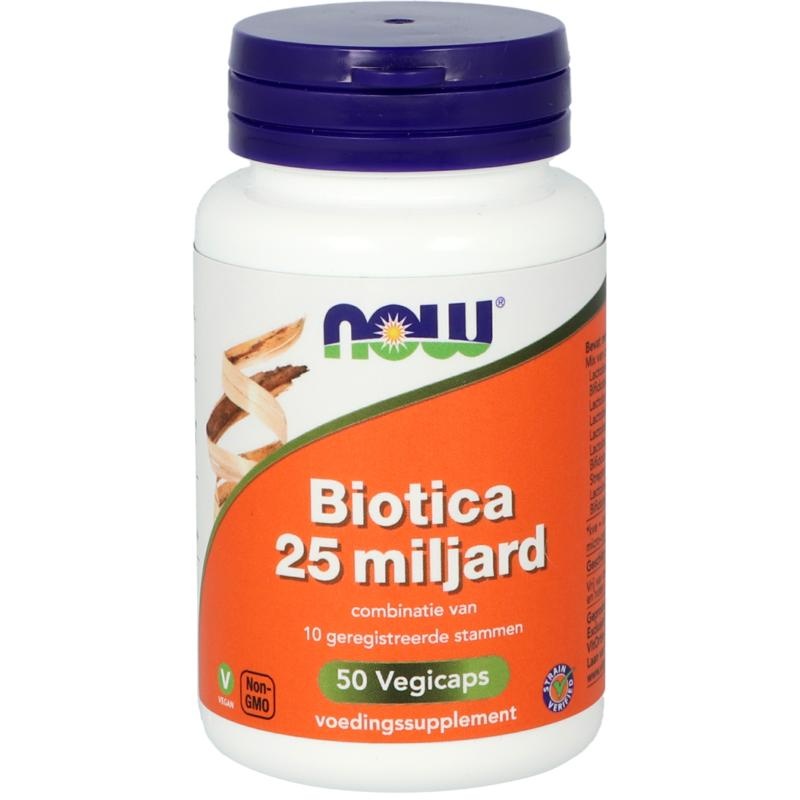 NOW JETZT Biotica 25 Milliarden vh Probiotika (50 vegetarische Kapseln)