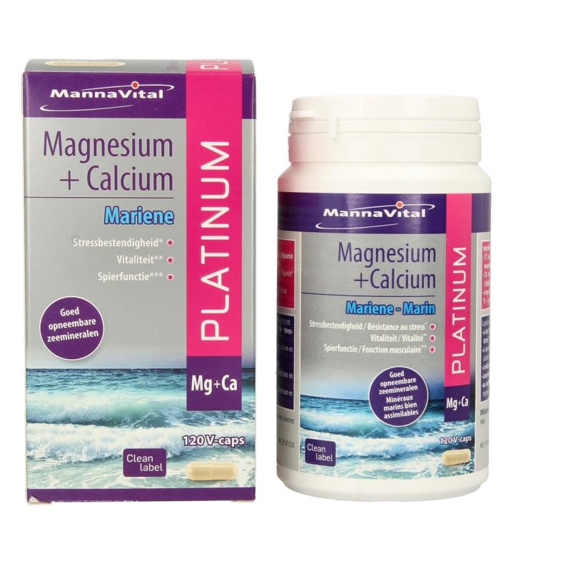 Mannavital Mannavital Marine Magnesium + Calciumplatin (120 VCaps)