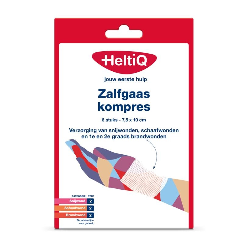 Heltiq Salben-Mullkompresse 7,5 x 10 cm (6 Stück)