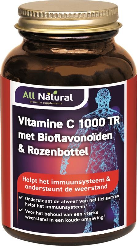 All Natural Vitamin C 1000 mit Bioflavonoiden und Hagebutte (100 Tab)