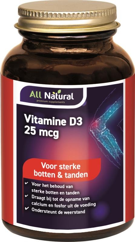 All Natural Ganz natürliches Vitamin D3 25µg (300 Caps)