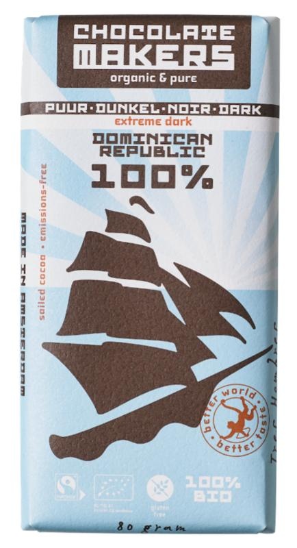 Chocolatemakers Bar tres hombres 100 % extra rein, fair gehandelt, biologisch (80 Gramm)