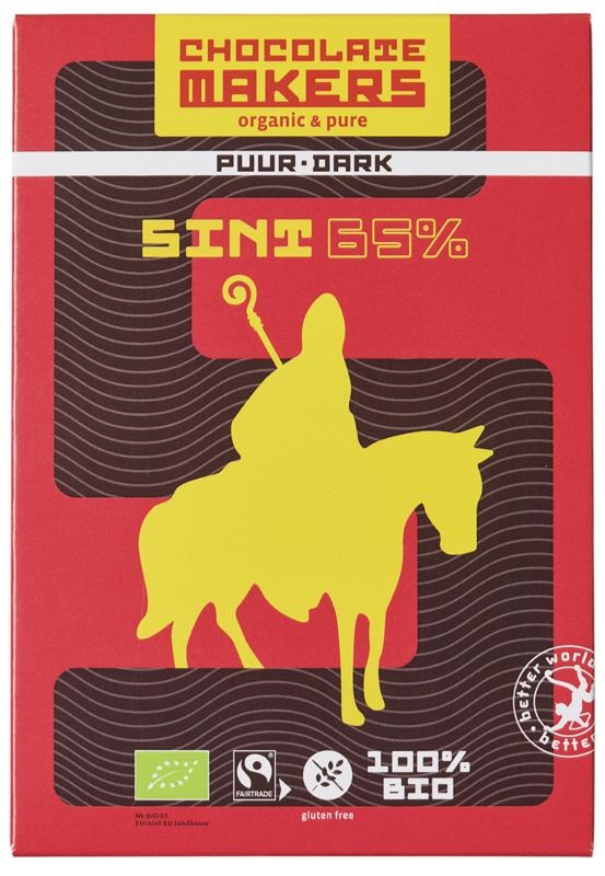 Chocolatemakers Chocolatemakers Sint Letter 65 % rein biologisch (120 Gramm)