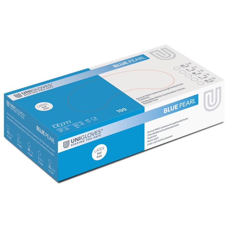Unigloves Unigloves Handschuhe Perl-Nitrilblau puderfrei XL (100 Stück)