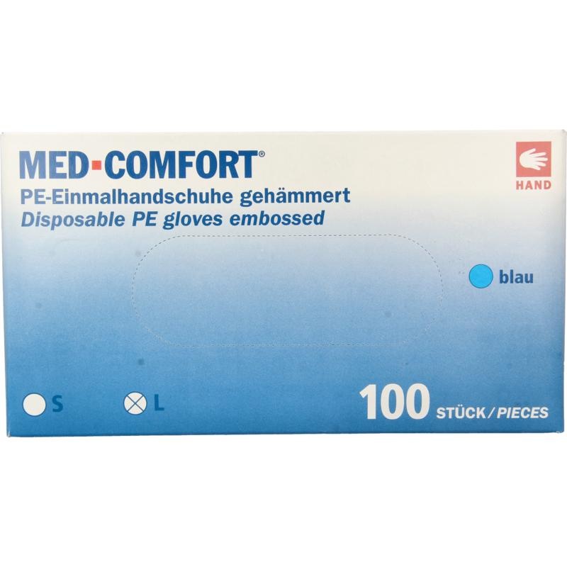 Med Comfort Handschuh PE angeraut blau (100 Stück)