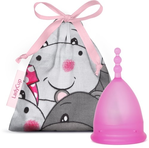 Ladycup Menstruationstasse Pinky Hippo Größe L (1 Stück)