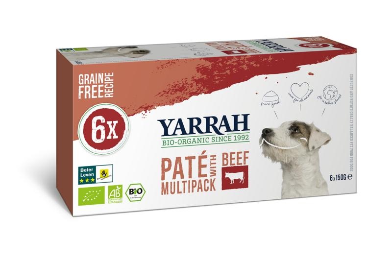 Yarrah Yarrah Multipack Hund mit Pastete Rind Bio (150 Gramm)