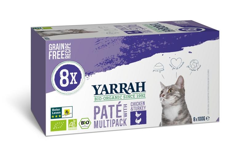 Yarrah Multipack Katze mit Hühner- und Putenpastete Bio (100 Gramm)