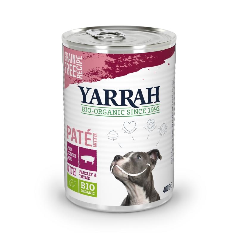 Yarrah Hundefutterpastete mit Schweinefleisch Bio (400 Gramm)