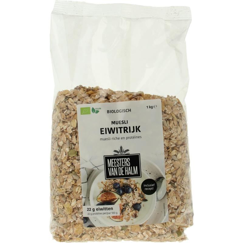 De Halm Müsli mit hohem Proteingehalt, Regeneration nach dem Sport, Bio (1 kg)