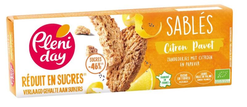 Pleniday Pleniday Shortbread Zitronenmohn weniger Zucker Bio (150 Gramm)