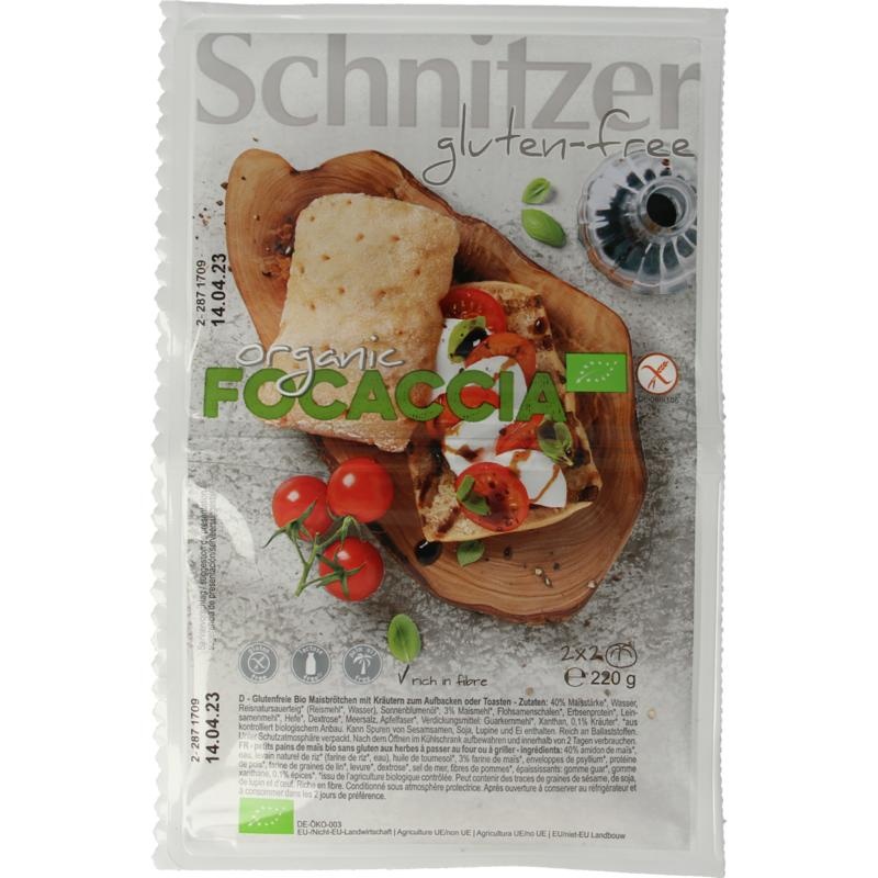 Schnitzer Schnitzer Focaccia 4 Stück Bio (220 Gramm)