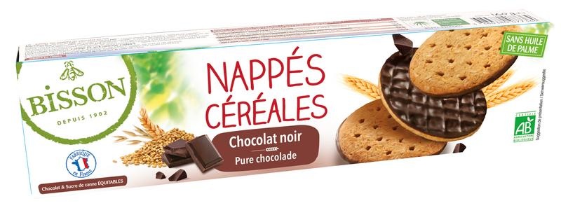 Bisson Bio-Kekse mit gefrosteten Körnern aus dunkler Schokolade (120 Gramm)