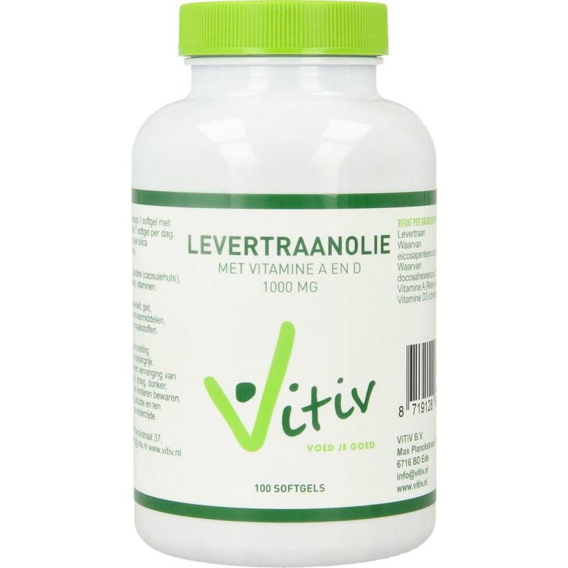 Vitiv Lebertran 1000 mg Vitamin A D (100 Caps)