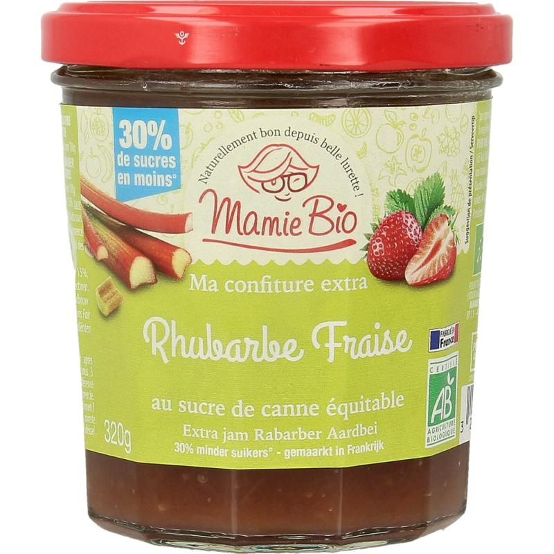 Mamie Bio Mamie Bio Extra Konfitüre Rhabarber Erdbeere Bio (320 Gramm)
