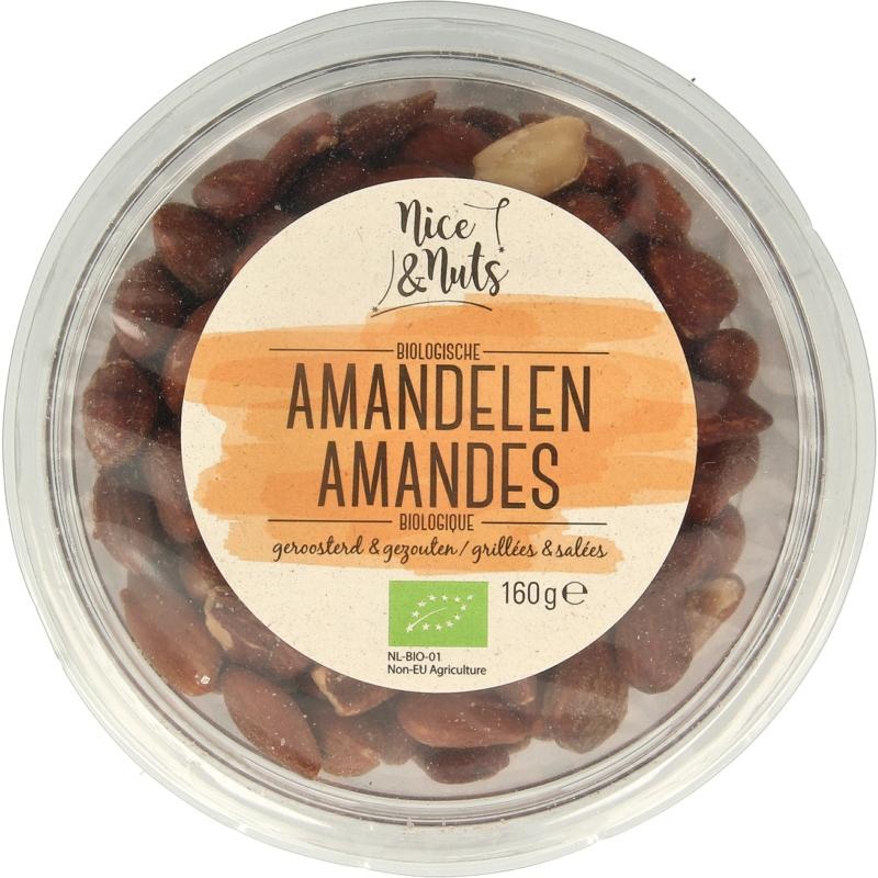 Nice & Nuts Mandeln braun gesalzen geröstet Bio (160 Gramm)