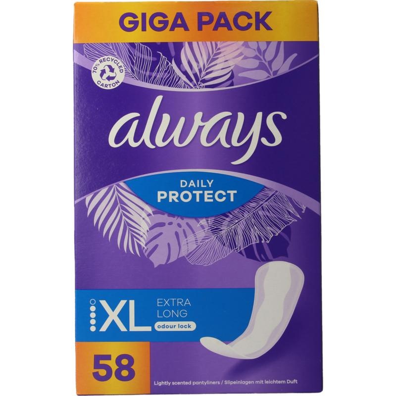 Always Slipeinlagen täglicher Schutz extra lang (58 Stück)