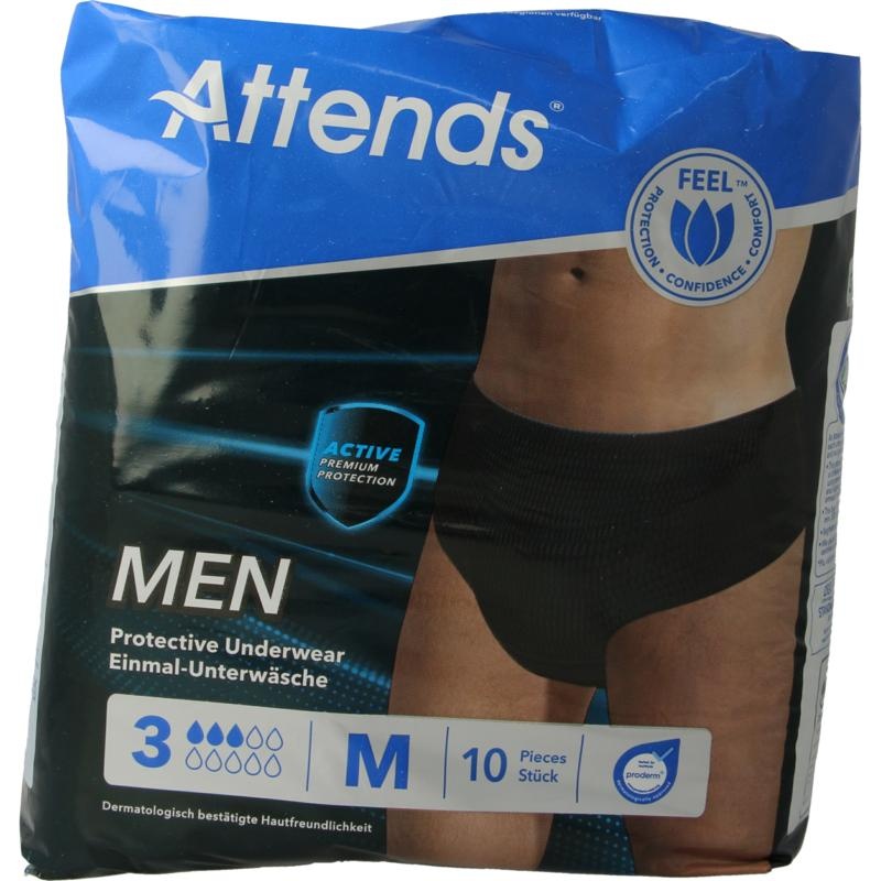 Attends Men diskrete Unterwäsche schwarz Größe M (10 Stück)