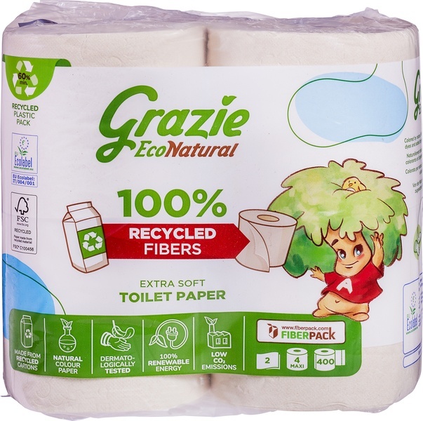 Grazie Natural Toilettenpapier 2-lagig (4 Stück)