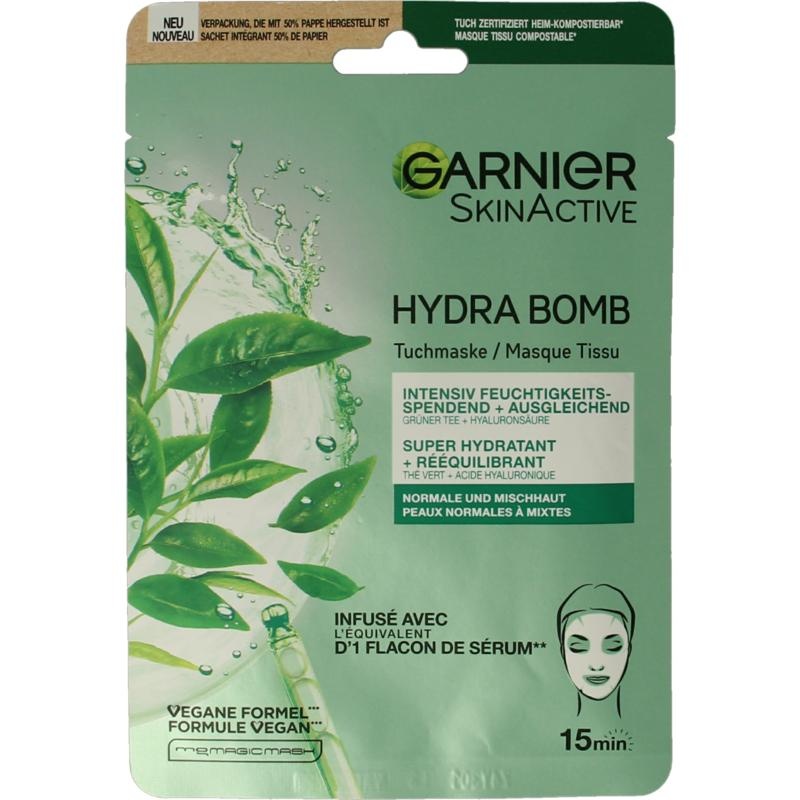 Garnier SkinActive Gewebemaske Hydra Bombe grüner Tee (1 Stück)