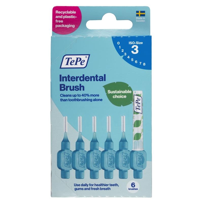Tepe Interdentalbürsten original blau 0,6mm Größe 3 (6 Stück)