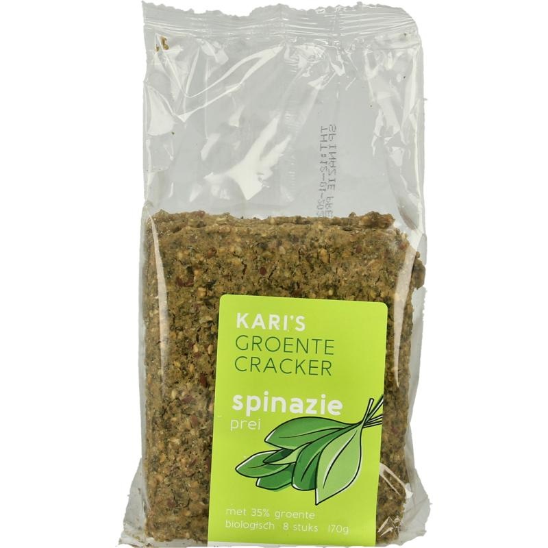 Kari's Crackers Kari's Crackers Gemüsecracker Spinat Lauch Bio (170 Gramm)
