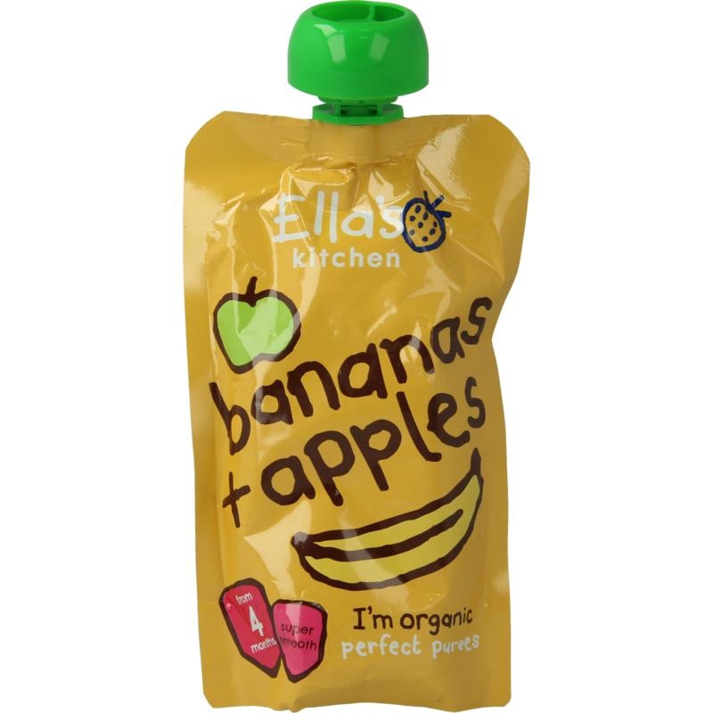 Ella's Kitchen Bananen & Äpfel 4 Monate Quetschbeutel Bio (120 Gramm)