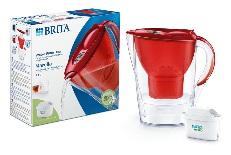 Brita Wasserfilterkanne Marella cool red (1 Set)