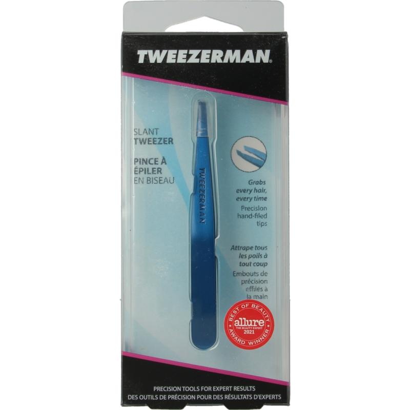 Tweezerman Tweezerman Schrägpinzette mit Glockenboden blau (1 Stück)