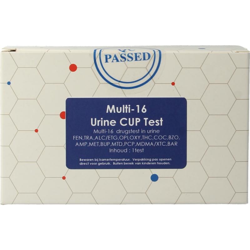 Testjezelf.nu Multi 16 Drogentestbecher Urin (1 Stück)