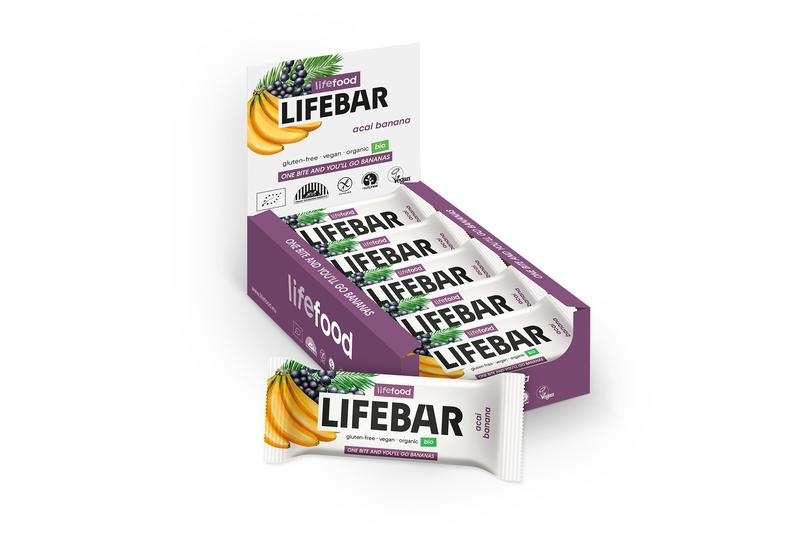Lifefood Lifebar Acai-Banane Bio roh (40 Gramm)