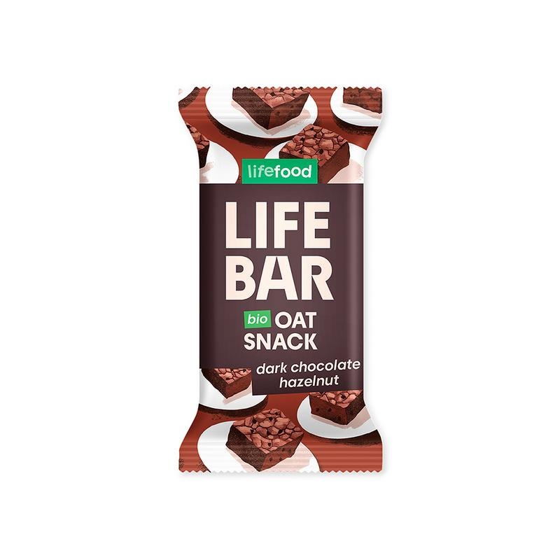 Lifefood Lifebar Hafersnack dunkle Schokolade Haselnuss Bio (40 Gramm)