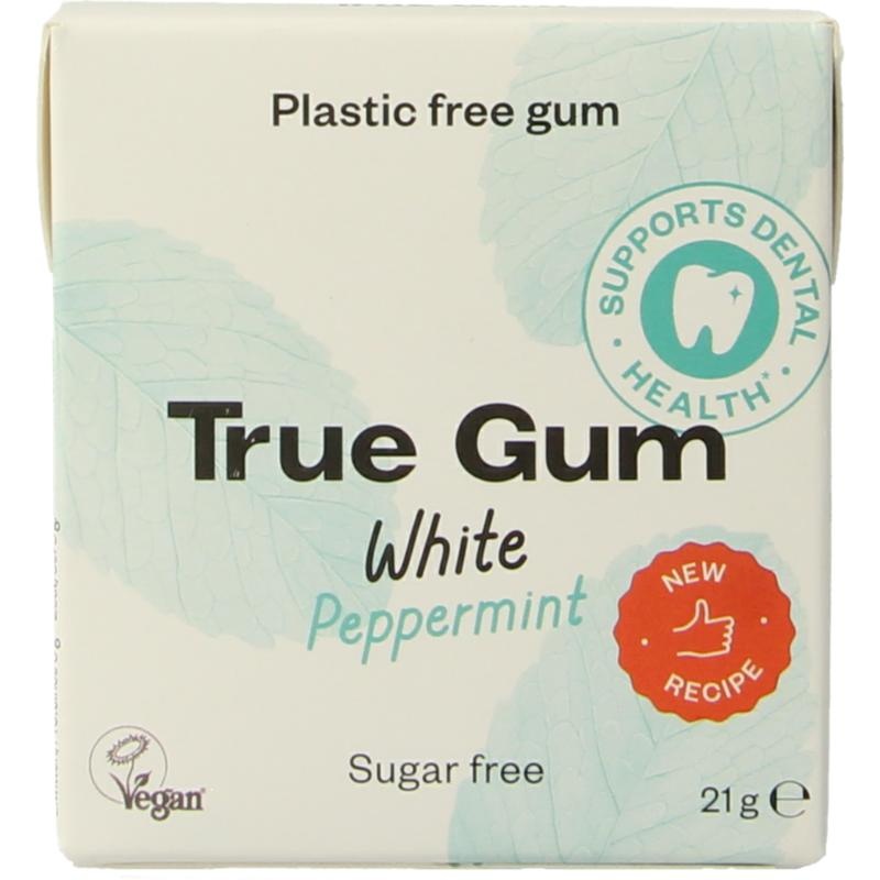 True Gum True Gum White Pfefferminze ohne Zucker (21 Gramm)