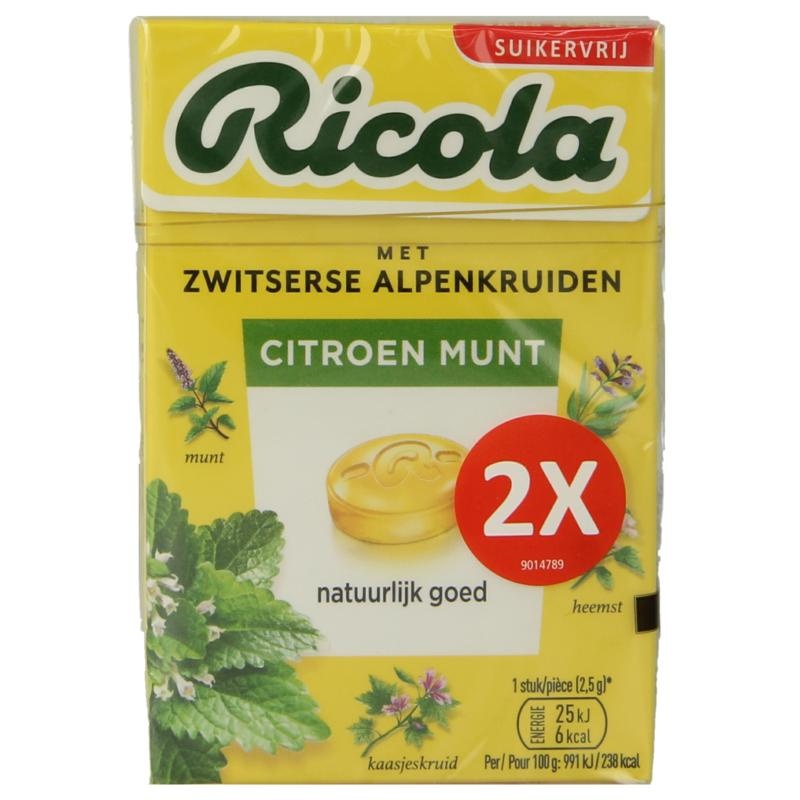 Ricola Zitronen-Minze-Duo-Pack ohne Zucker (100 Gramm)