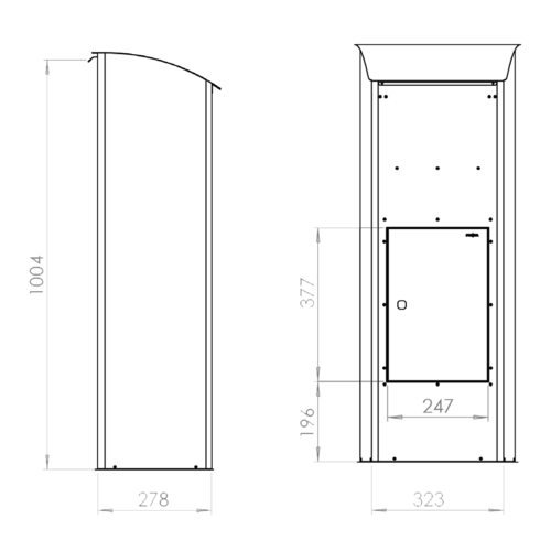 Mefa  Mefa Beech 458  parcelbox - with door at the back