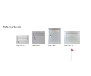 Internationale toekomst helpen Aluminium brievenbusdeur 529/3/H/515 - Geanodiseerd - Mailbox Design