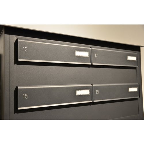 Larob Free standing  multiple aluminium letterboxes for 6 residents