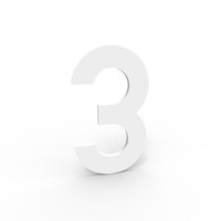 Numéro de maison Albo en aluminium - chiffre 3 blanc