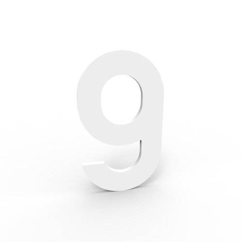 Albo brievenbussen Albo house number in aluminum - digit 9 white