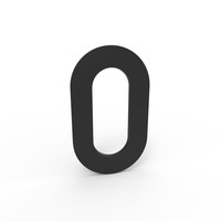 Albo house number in aluminum - digit 0 black
