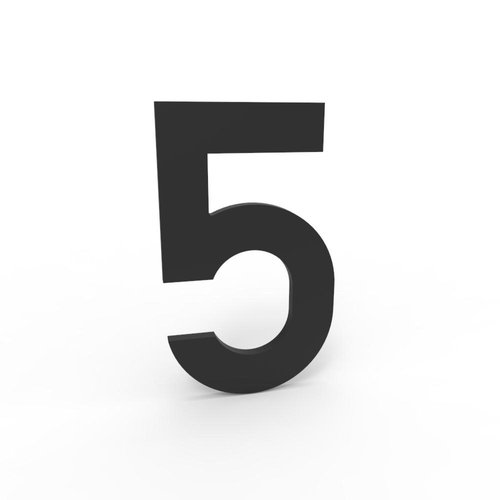 Albo brievenbussen Albo house number in aluminum - digit 5 black