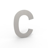 Albo huisnummer in aluminium - letter C inox look